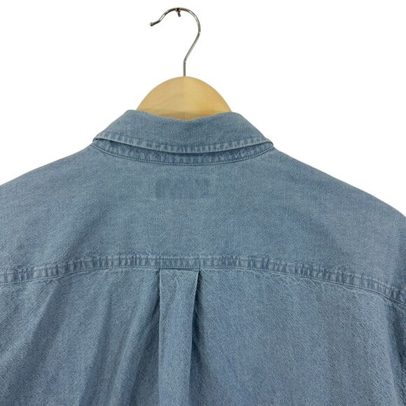 Carhartt Large Denim Button Up Long Sleeve Shirt Cotton Blue Mens - Picture 13 of 16